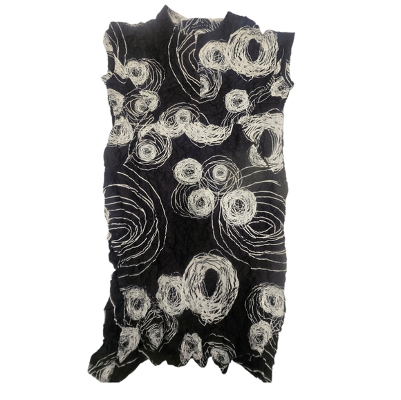 GERSHON BRAM Designer Black & White Crippone Dress. SZ XL